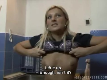 Barmaid Nikola sucks cock for money